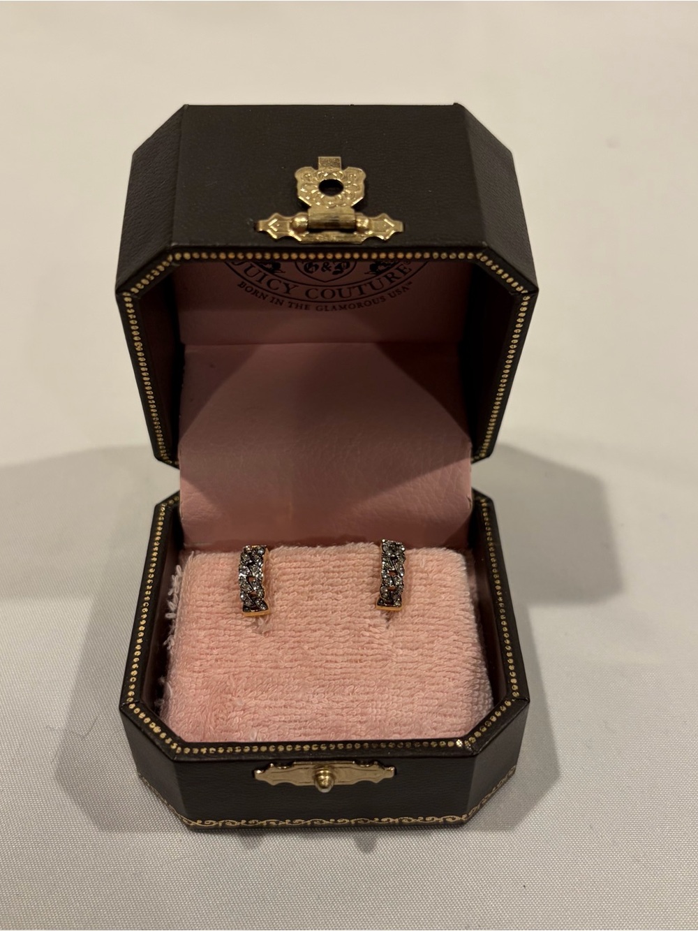 Juicy Couture Gold Tone Huggie Hoop Earrings